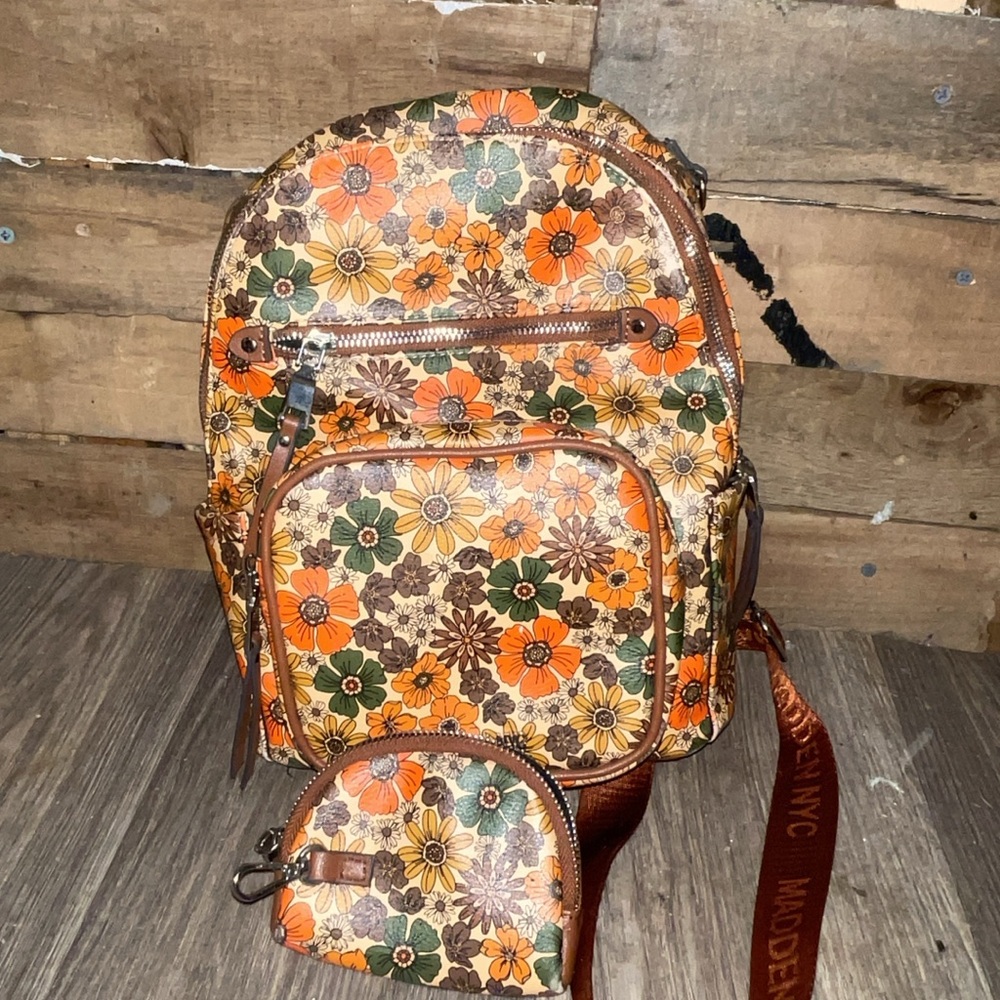 Floral Mini Backpack and Coin Purse Set